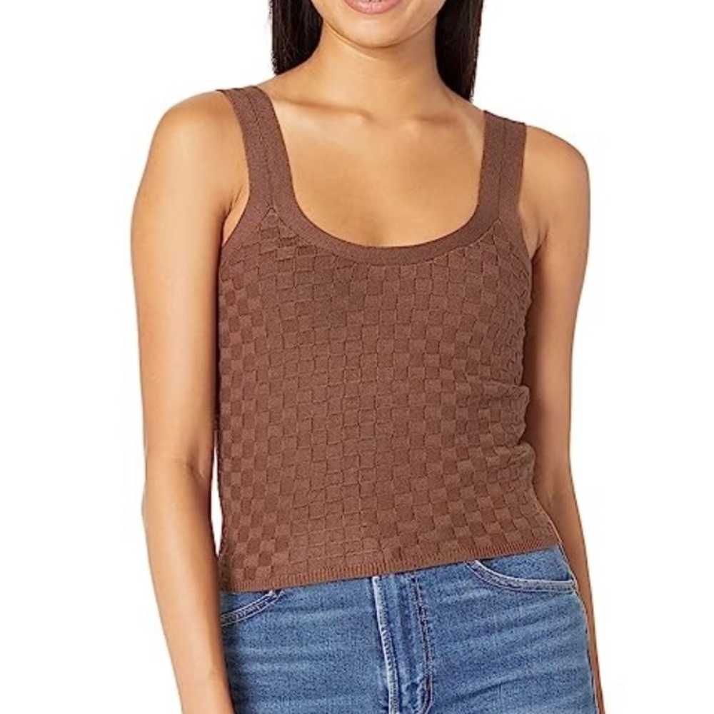 Abercrombie Checkered Scoop Neck Knit Tank